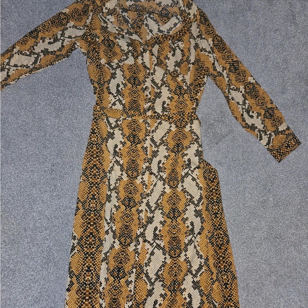 New Look Brown and Cream Cowl Neck Sundress